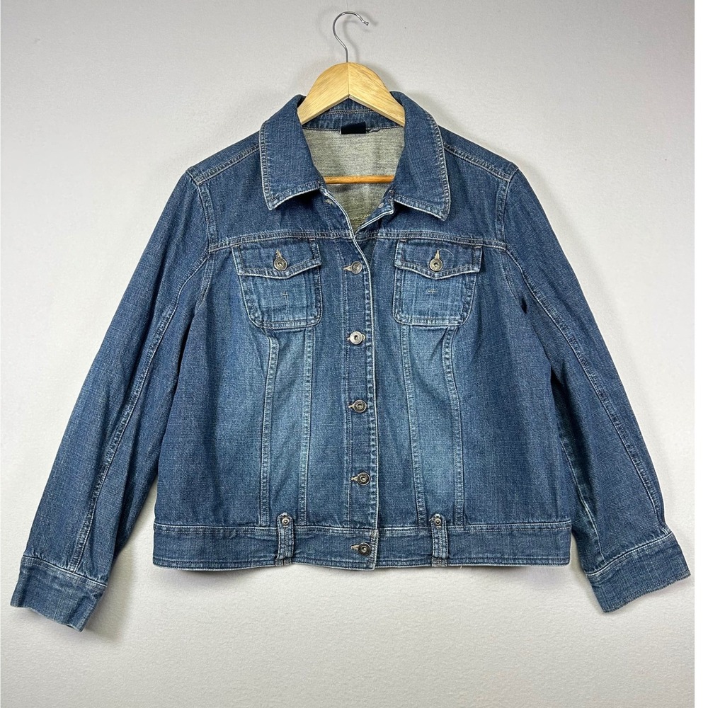 Denimcore Sonoma Womens XL Blue Medium Wash Cotton Trucker Western Rugged Jacket